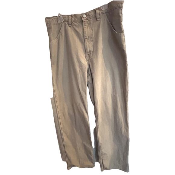 Vintage Gap Men’s Worker Jeans Khaki Cotton Linen 36x32 Construction Outdoors - Picture 1 of 10